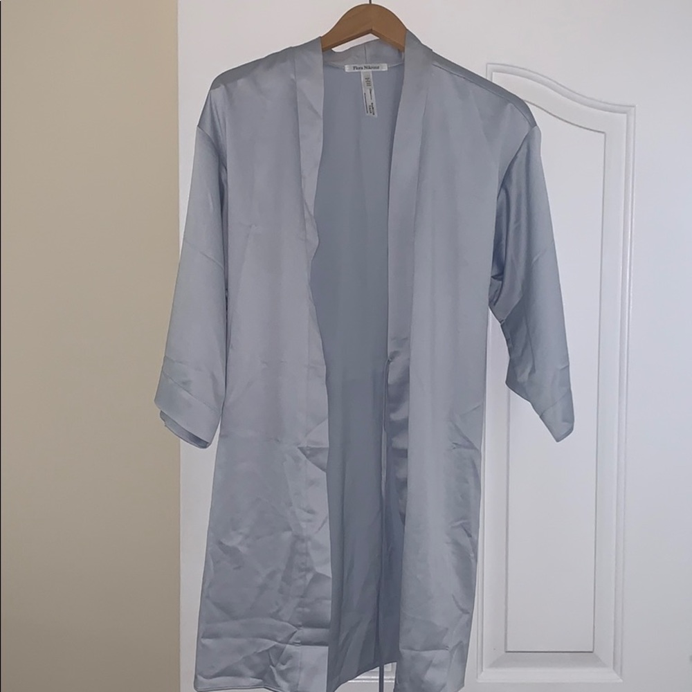 Silk bridesmaids light blue robe